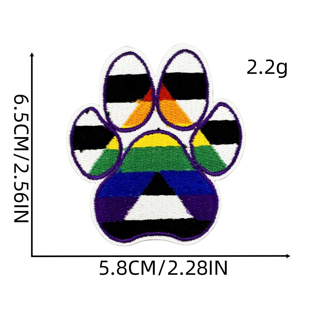 Wholesale Cute colorful bear paw fabric patch embroidery